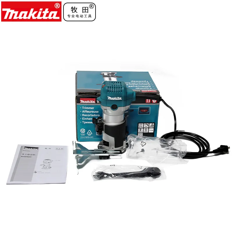 Makita RT0702 Electric Trimmer Router Wood Milling Machine Carpentry Manual Trimming Tools Woodwork Laminate Trimmer Power Tool