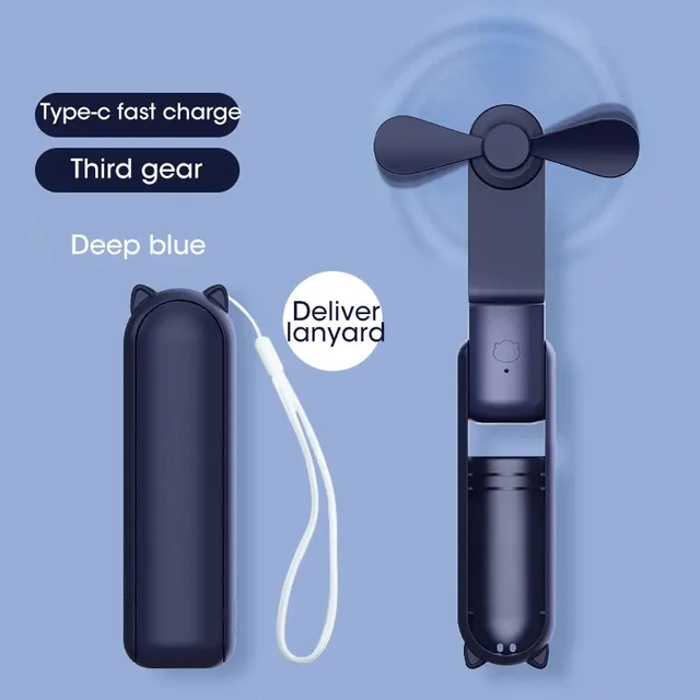 2000mAh Mini ventilateur Portable USB Rechargeable refroidisseur pliable ventilateur de bureau Portable silencieux pliable bureau maison pratique batterie externe 1
