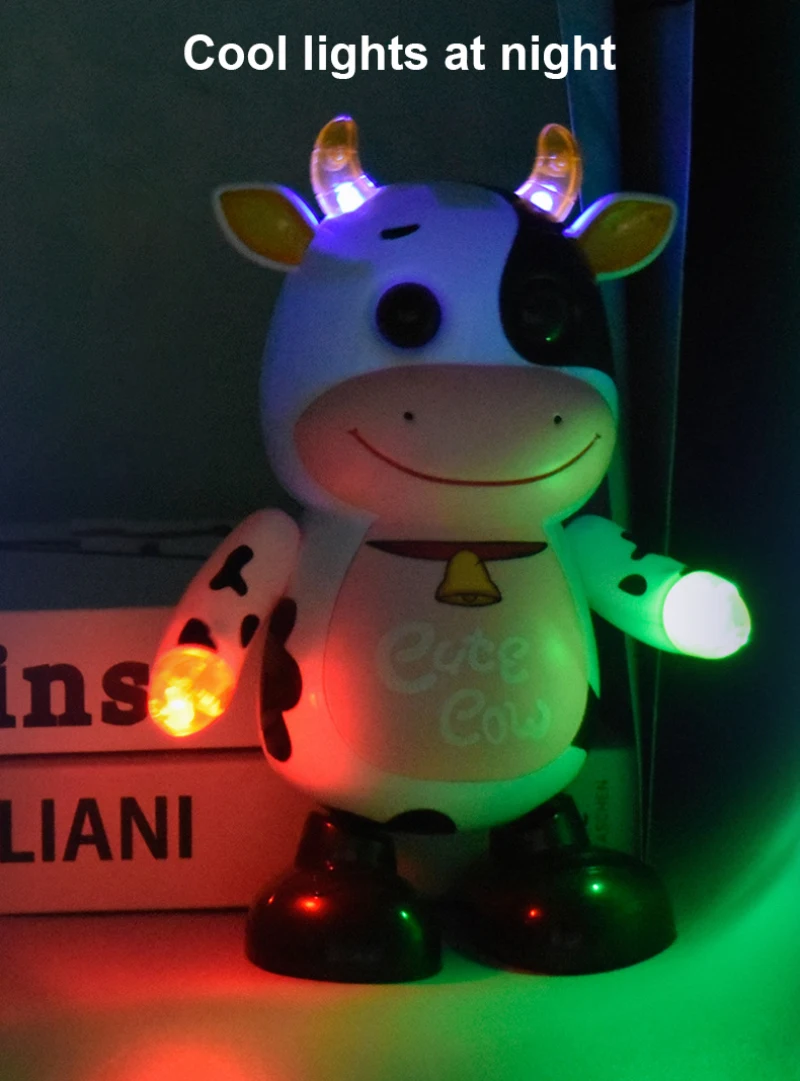14 Songs Dancing Robot Cow Baby Electric Toys Sound Light Music Cow Parent-child Interrecative Toddler Toys Kid Christmas Gift 6