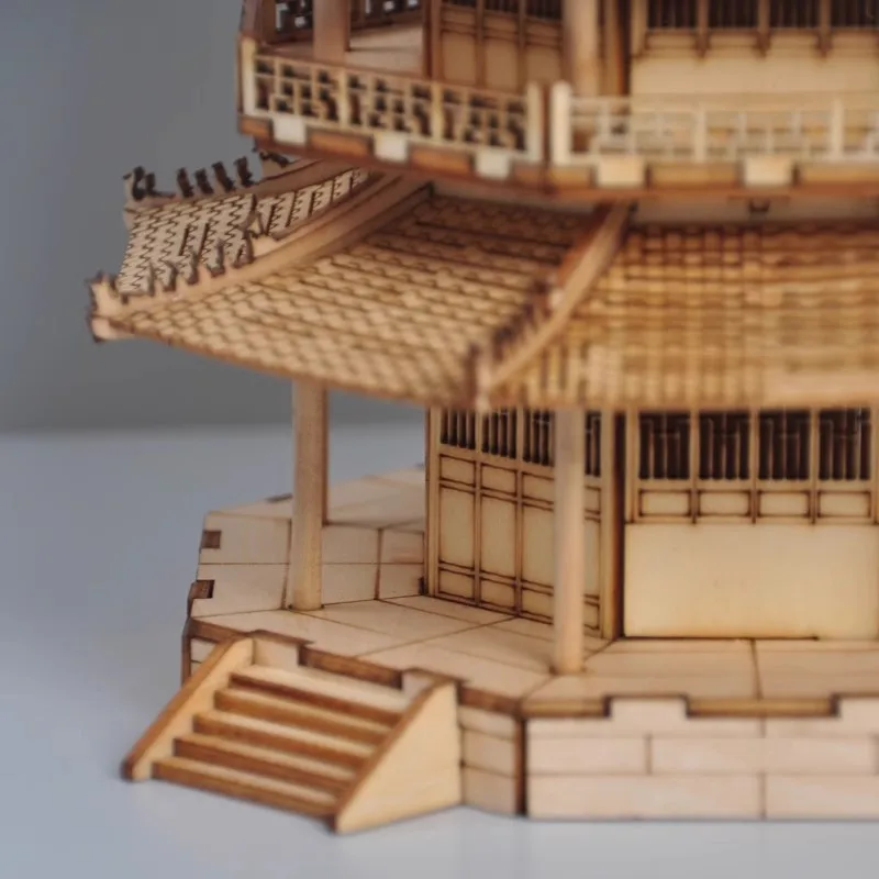 Qiaolin Miniature Chinese Style Assembled Handmade Wooden Building Models Antique Archways Pavilions Pagodas Pavilions Halls DIY