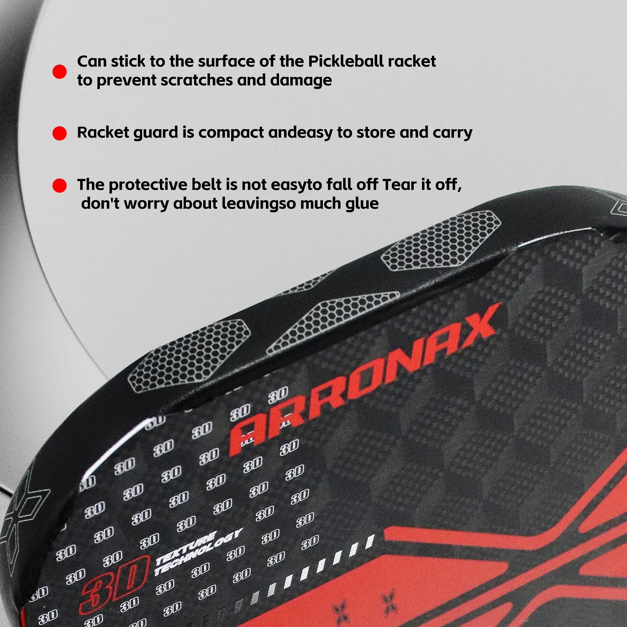 Description Picture 3 of itemTennis Racket Head Protection Tape Scratch-proof Reduce Impact Friction Head Protective Sticker Tennis Racket Accessories