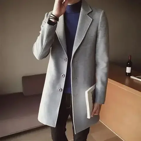 thumbnail image 1 of Novedades en abrigos masculinos, ropa de diseñador de lujo de moda, ropa barata, oferta, moda 2024, chaquetas de lana y mezclas para hombre, estética informal, 1 of 5