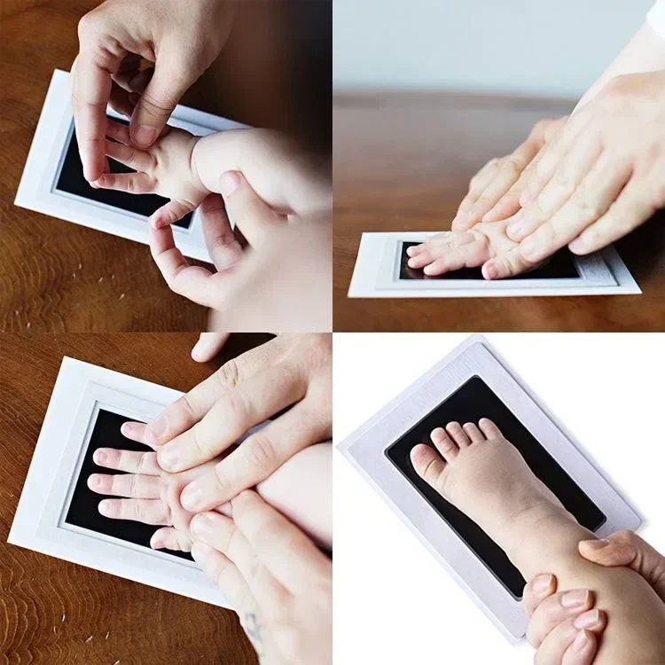 2pcs Set Baby Handprint Footprint Ink Pads Newborn Pet Cat Dog Paw Prints Keepsakes Safe Non-toxic No-Touch Skin Inkless Inkpad inkless ink pads ink pads pet footprint pads