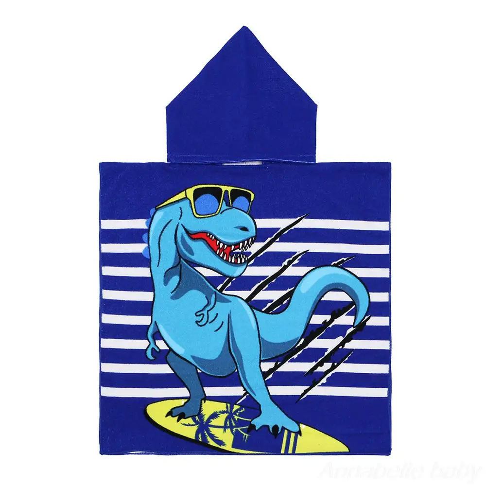 Asciugamano Con Cappuccio Per Bambini In Microfibra – 60x120 Cm – Stampa Cartoon – Telo Spiaggia E Bagno