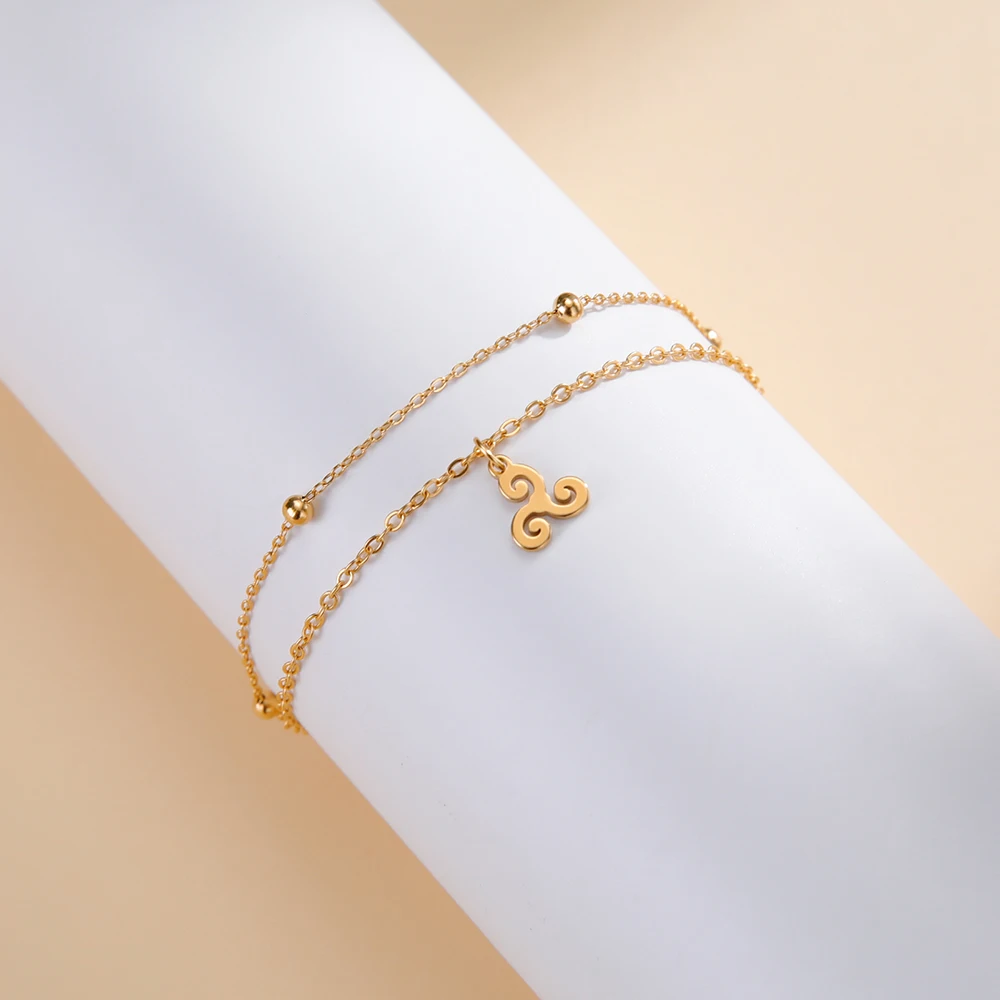 Dawapara Triskele Dreifach-Spiral-Charm-Armband Triskelion Symbol Celtics Amulett Edelstahl Damenschmuck – Detail 9