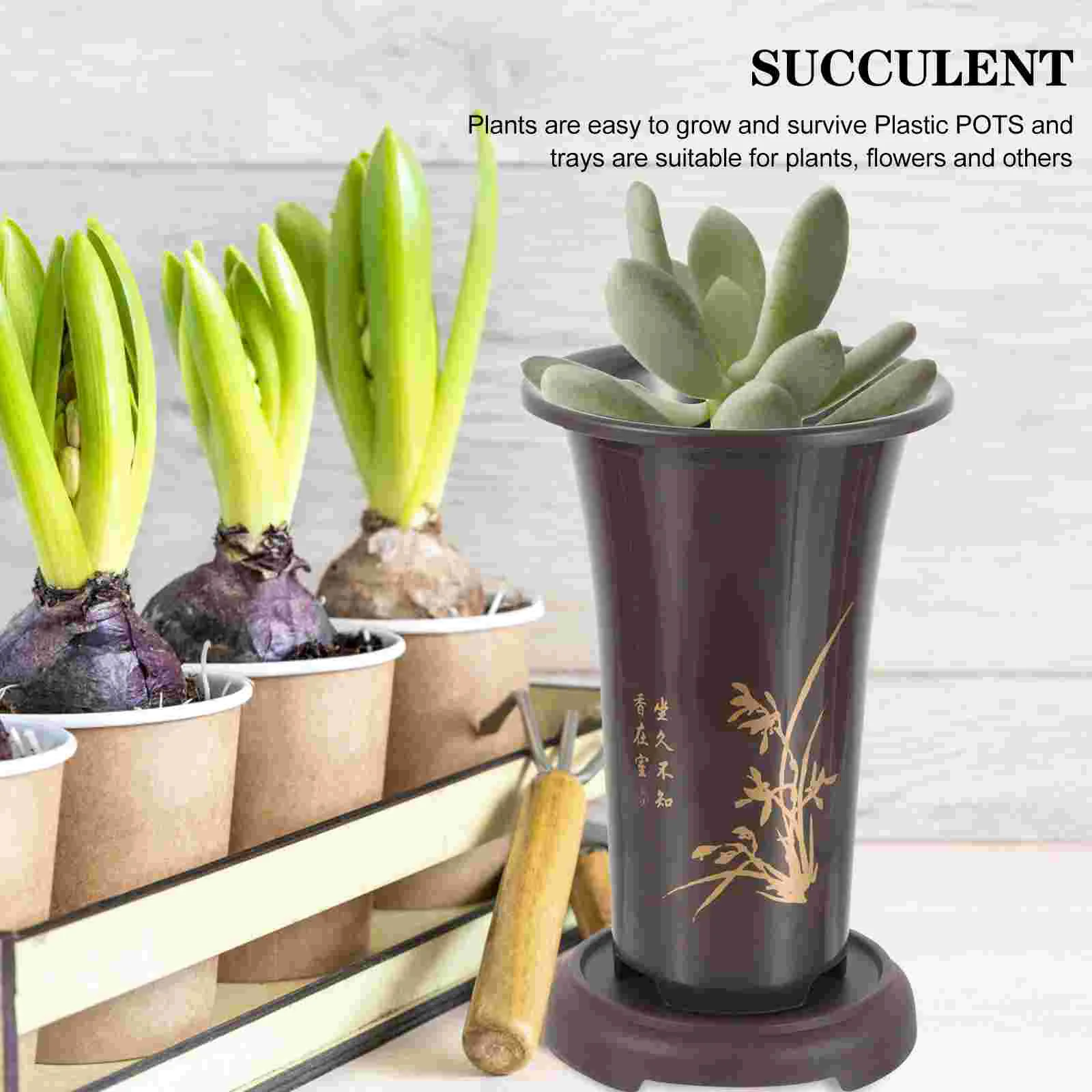 

2 Sets Orchid Pot Plastic Planting Flowerpot Gardening Supplies Indoor Planter Pots for Plants