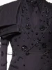 Handmade Diamond Beaded Suits Men Slim Fit Double Breasted Prom Blazers Formal Man Wedding Party Groom Tuxedos Customized 2 Pcs 2
