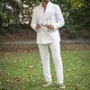 White Striped Men Suits High-end Peak Lapel Double Breasted Blazer with Pants Formal Casual Wedding Tuxedo 2 Piece Suits for Men 2