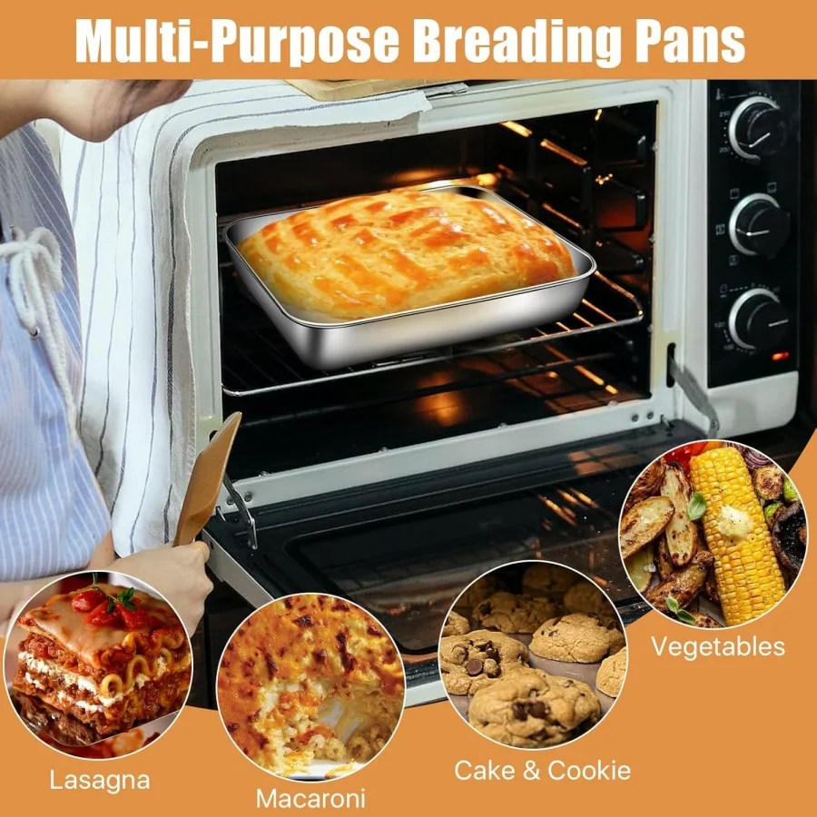 Stainless Steel Leakproof & Stackable Food Containers with Clear Lids - Set of 3