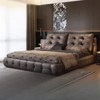 Cadre fantaisie lit minimaliste Unique tables de chevet lit rembourré tête de lit de luxe Muebles Para El Hogar chambre ensemble meubles 1