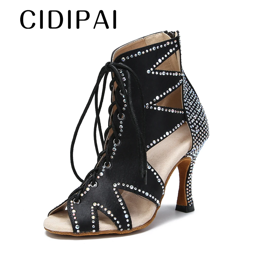 Women's Latin Dance Shoes Ballroom Dance Shoes Ladies Tango Jazz Practice High Heels Dance Shoes Indoor Party Dance Boots