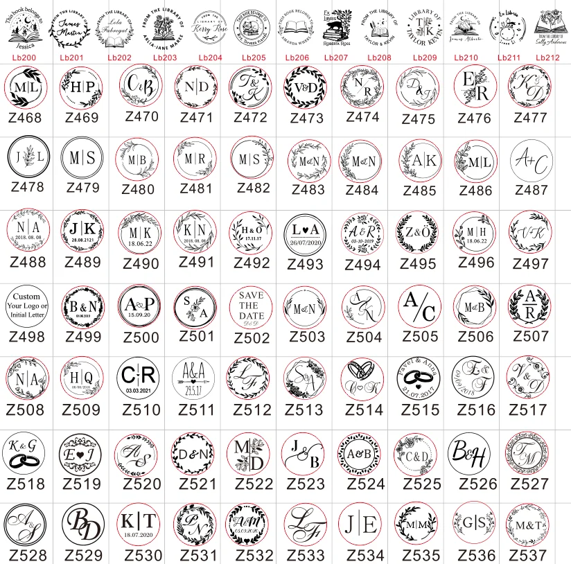 design Embossing Seals customize double Name 2 initials personalized Letter stamp