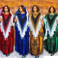 Robe longue musulmane pour femmes africaines, grande robe, impression de rendu, forage à chaud, artisanat, grande taille, foulard, nouvelle collection 2026 6