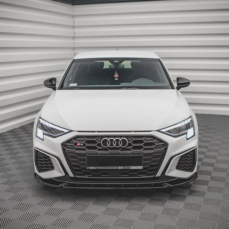 Maxton Style Front Splitter V.3 for AUDI A3 S-Line & S3 Saloon / Sportback Pre Facelift Front Bumper Lip Chin Spoiler
