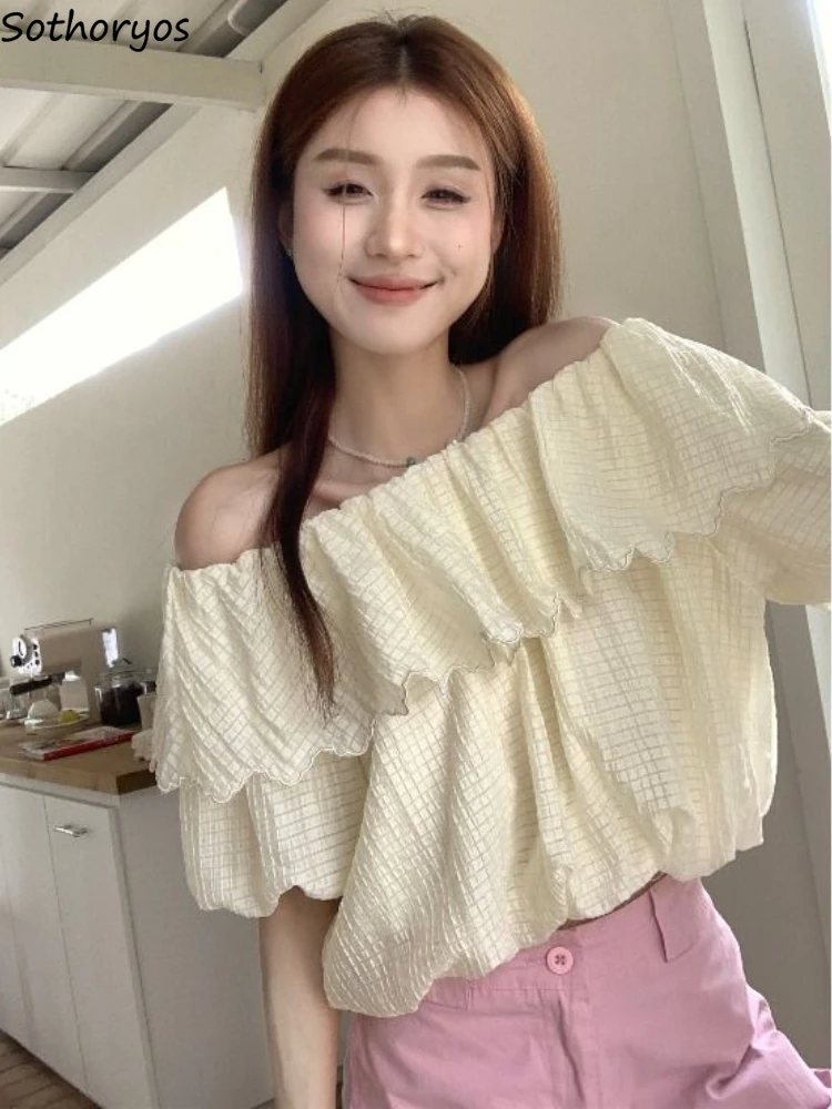 

Blouses Women Plaid Sweet Spring All-match Daily Creativity Basics Casual Korean Style Prevalent Age-reducing Simple Elegant Ins