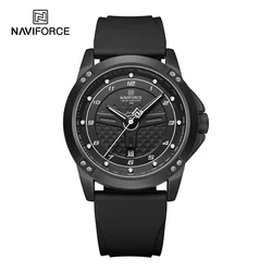 NAVIFORCE Men's Sporty Waterproof Quartz Wristwatch with Silicone Strap and Luminous Dial (BWB)