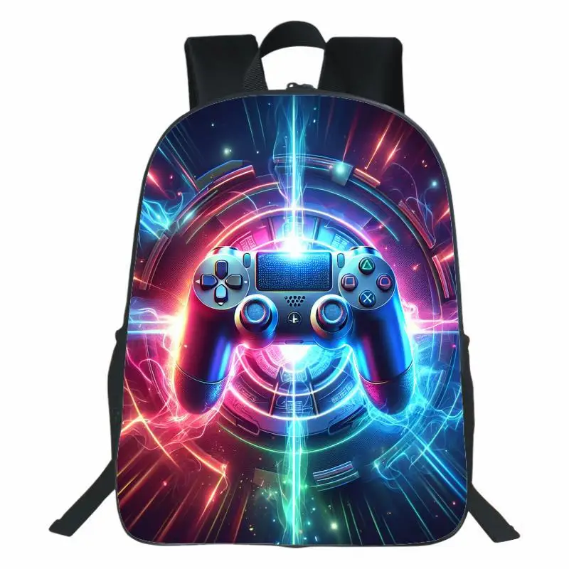 Digital printed GamePad game controller, children's backpack, junior high school student backpack, boys and girls 1