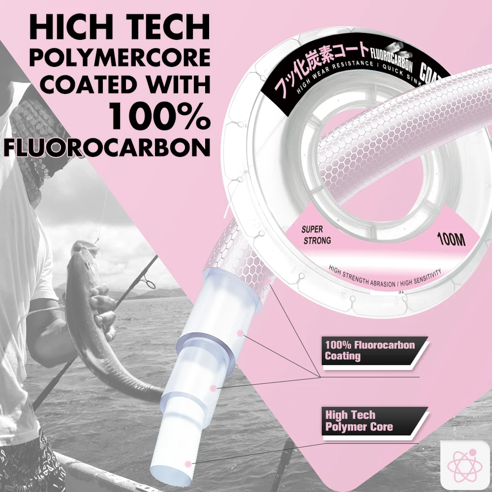 Fishing Line ZUKIBO Japan Fluorocarbon Coating Fluorocarbon Leader Nylon Monofilament High Abrasion Resistance