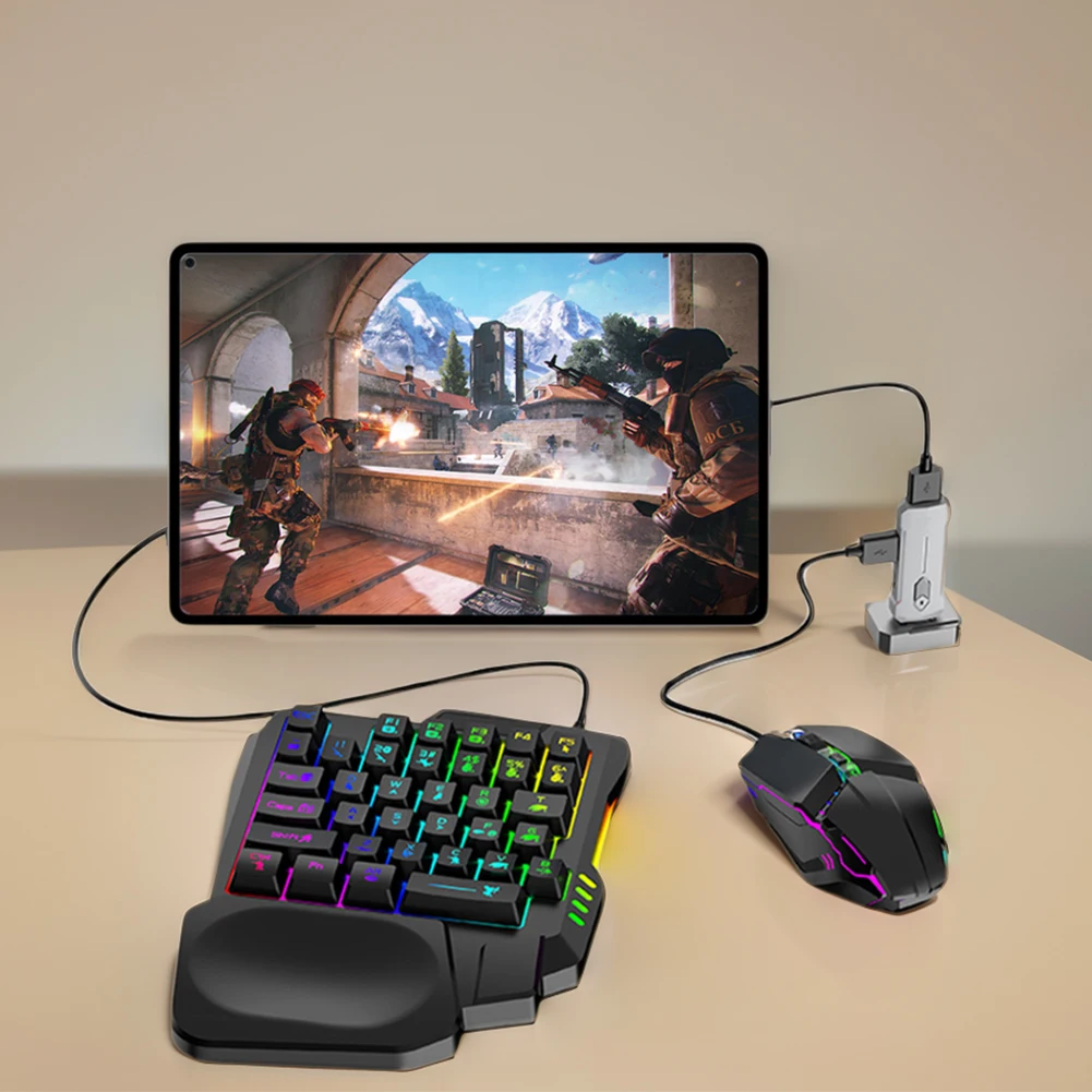 모바일 컨트롤러 게이밍 키보드 마우스 컨버터, PUBG 게이밍 키보드 및 마우스 콤보, 게이머 액세서리용 BT 5.3, 5 in 1