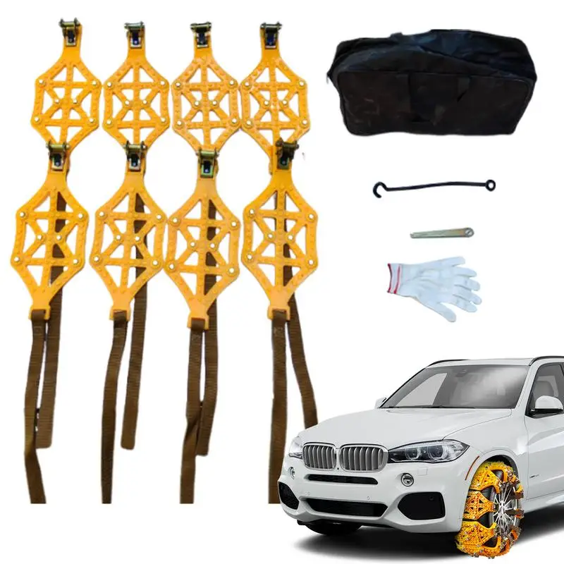 Car Anti-skid Chain Snow Chains For Car Tires Auto Traction Chain Thickening Portable Chains Steel Plate Gear Design For Cars