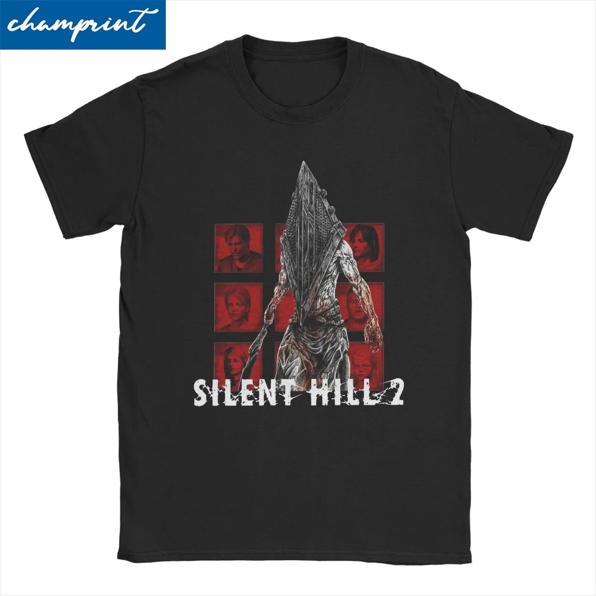 

Футболка Silent Hill 2 для мужчин и женщин, Модная хлопковая тенниска с круглым вырезом и принтом «ужасы», топ с коротким рукавом, лето