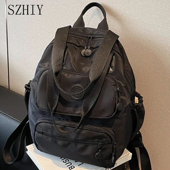 Zaino impermeabile Borsa a tracolla multifunzionale da donna alla moda Designer da viaggio Zaino con tasca in tessuto di grande capacità con retro morbido