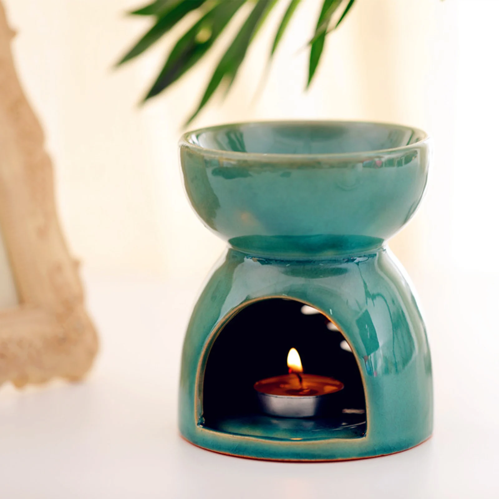 Ice Crack Ceramic Essential Oil Burner Scented Wax Melt Candle Warmer Tealight Holder Aromatherapy Diffuser Home Spa