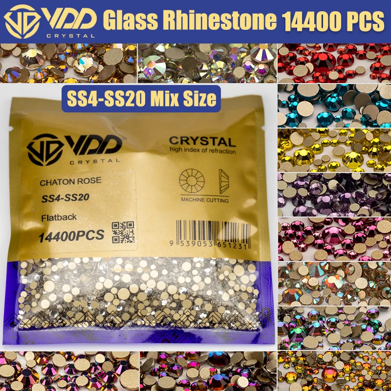 VDD 14400 pi ces vente en gros m lange de tailles verre strass cristal vdd-14400-pi-ces-vente-en-gros-m-lange-de-tailles-verre-strass-cristal