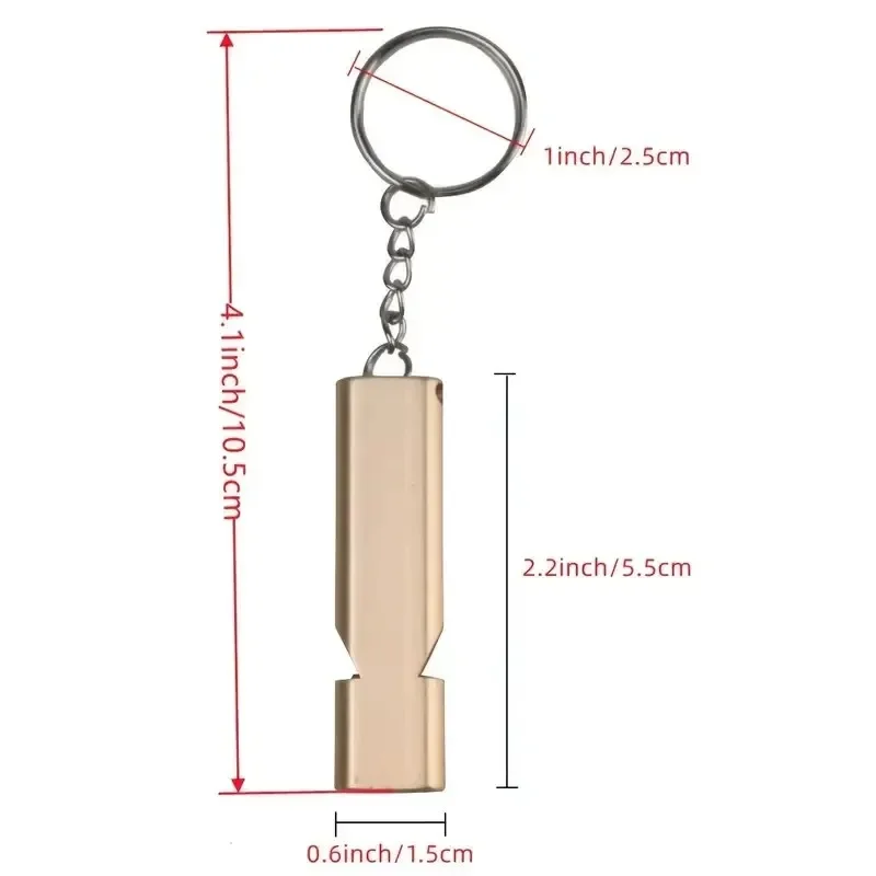 Flat Aluminum Alloy Dual Frequency Survival Whistle Double Tube Outdoor Survival Whistle Equipment Equipped EDC Tool