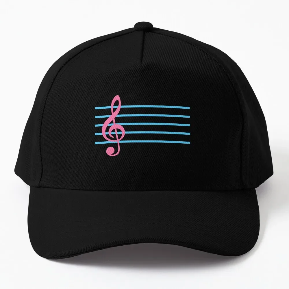 Trans Colors Treble Clef Baseball Cap Snapback Cap fashionable Beach Bag black Women's Golf Clothing Men's