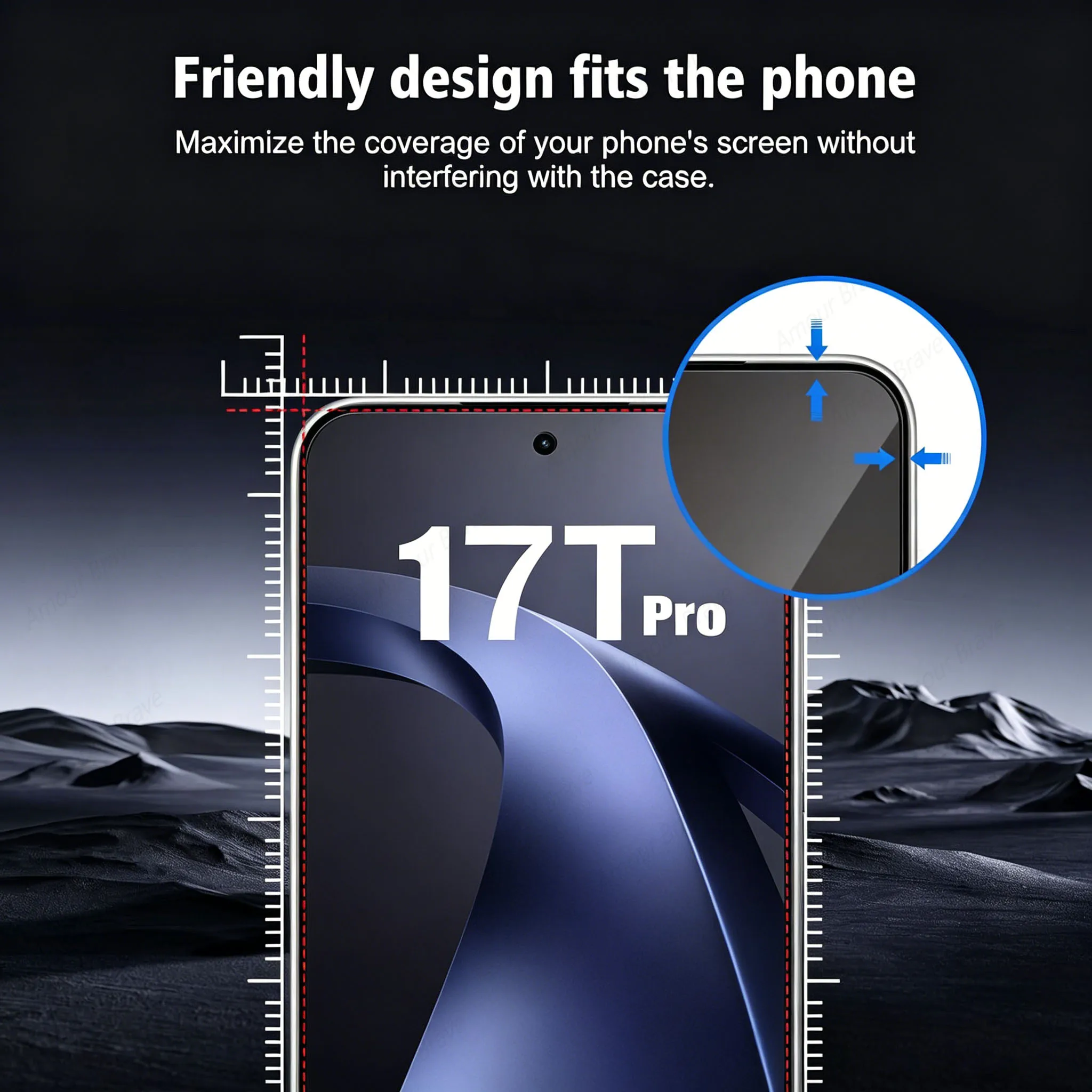 3PCS Fingerprint Unlock HD Tempered Glass Screen Protector Set