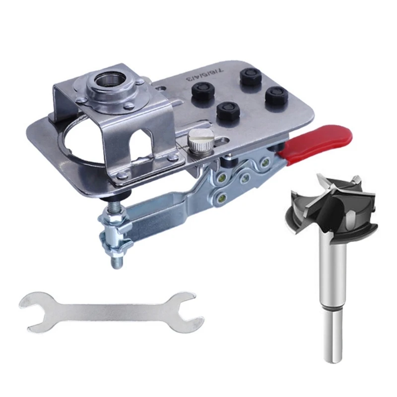 

35mm Stainless Steel Hinge with Clamp Opening Locator Woodworking Clothes Cabinet Door Concealed Hinge Punching Tool