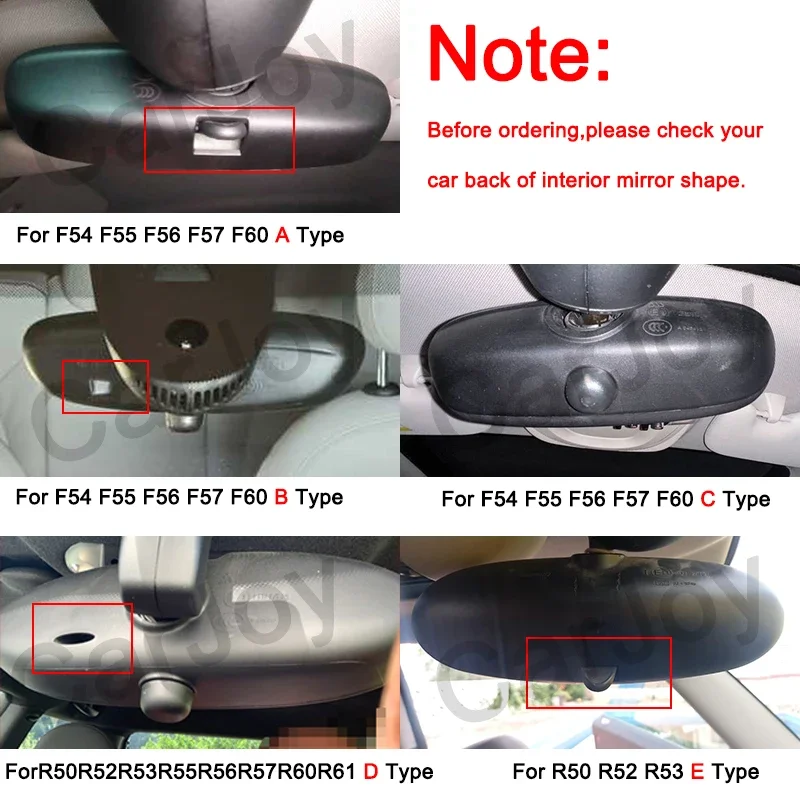 Car Interior Rear View Mirror Cover For MINI One Cooper S JCW R50 R52 R53 R55 R56 R57 R60 F54 F55 F56 F57 F60 Auto Accessories 2