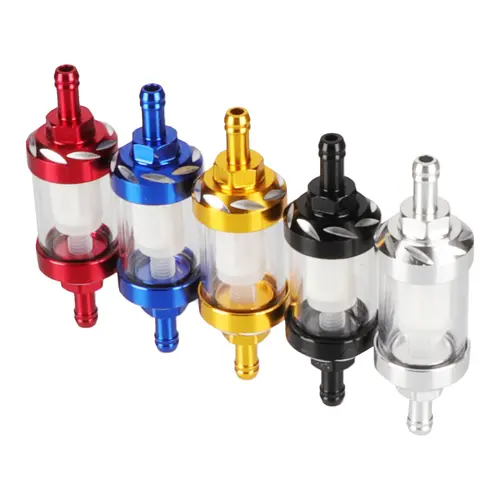 Universal 8mm CNC Aluminum Alloy Glass Gas Fuel Oil Filter For Motocross Dirt Pit Bike ATV Buggy Quad Motorcycle Parts - Image 3