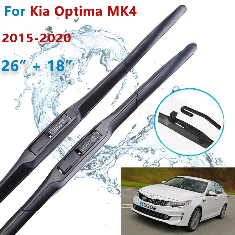 

For Kia Optima MK4 2015 2016 2017 2018 2019 2020 Front Car Wiper Blades Brushes Cutter Accessories U J Hook