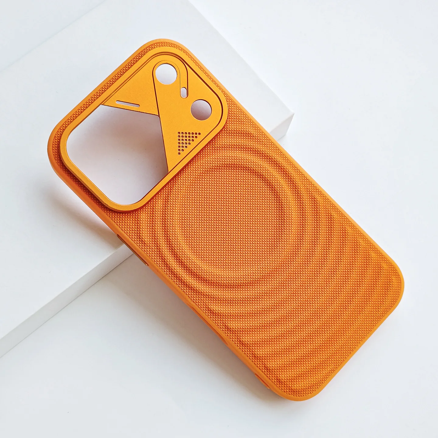 Luxury Wave Magnetic Leather Case with Wireless Charging Support