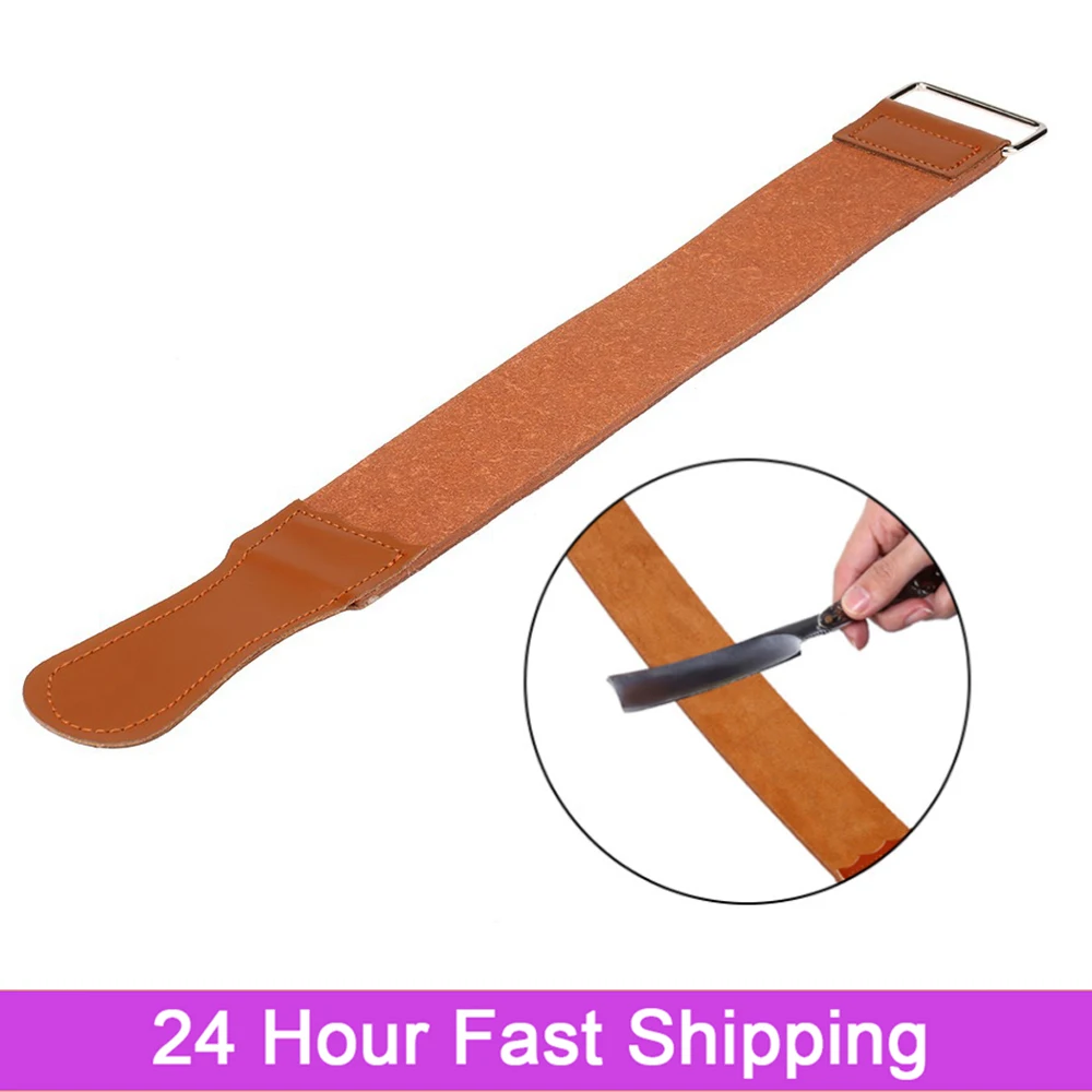 Genuine Leather Strop Strap Barber Straight Razor Folding Knife Knives