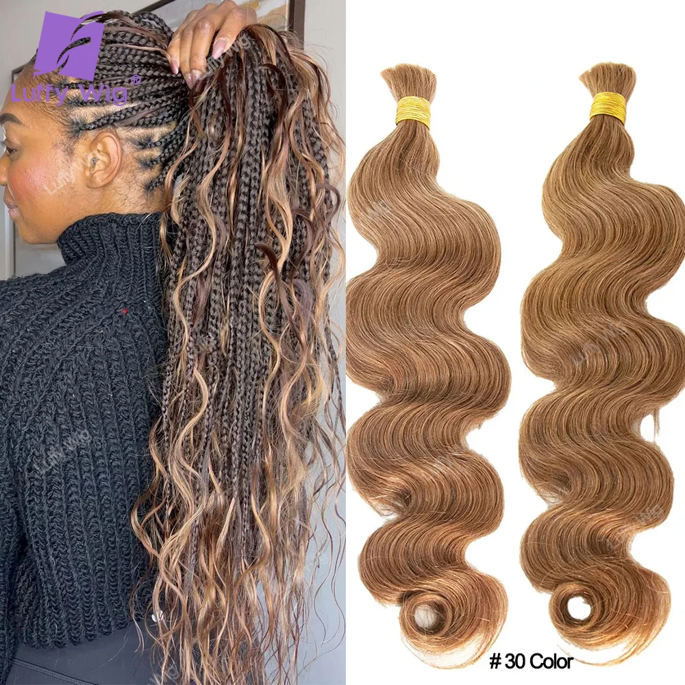 Body Wave Bulk Human Hair For Braiding Burmese Remy Double Drawn Hair Bundles Boho Box Braids No Weft Hair Extensions Luffy 4