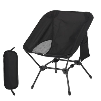 Square Structure Beach Fishing Stool, Convenient Four-Corner Camping Folding Chair, Lightweight Iron Tube Moon Chair