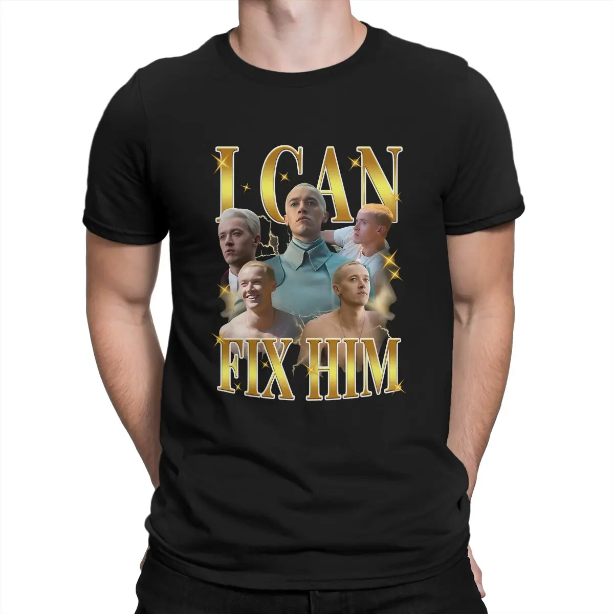 

Coriolanus Snow I Can Fix Him Hunger Games T Shirt Men 100% Cotton Hipster T-Shirts Crew Neck T-The Hunger Games Coriolanus Snow