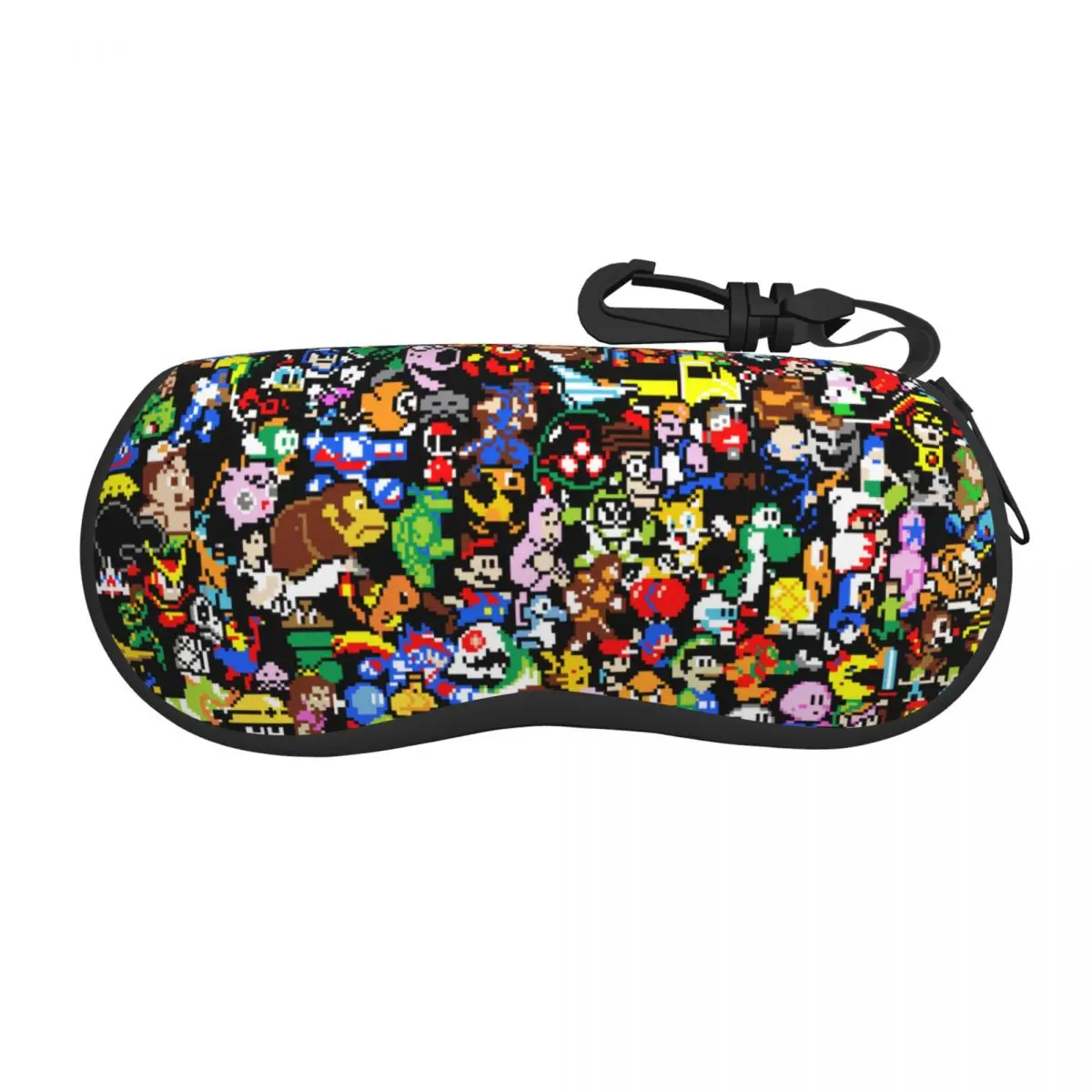 

Custom Vintage Arcade Game Collage Sunglasses Soft Case Neoprene Zipper Shell Eyeglass Case Protective Box For Glasses