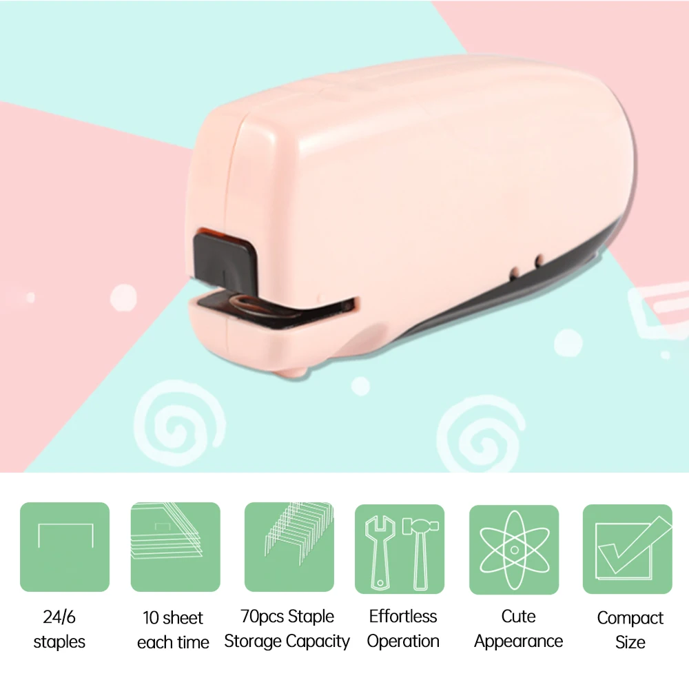 Automatic Electric Stapler 10 Sheet Capacity Less Effort Support 24/6 Staples for Office Supplies