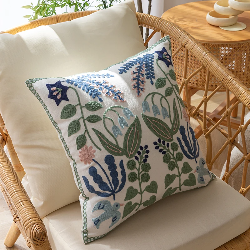 Pure Cotton Embroidered Cushion Cover 20"x20" 1