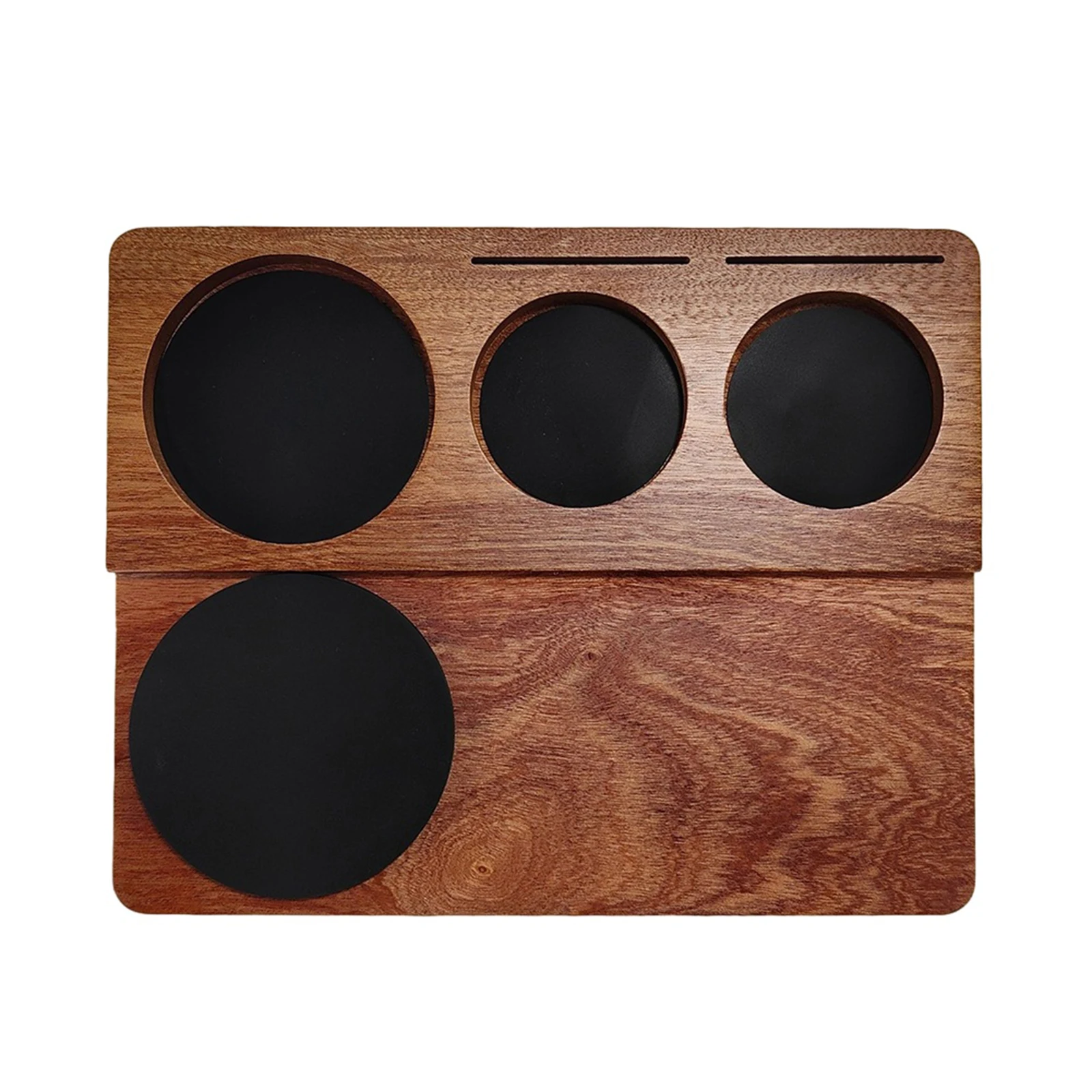 

Wooden 5 in 1 Portafilter Holder Tamper Stand Coffee Tool Organizer Durable and Convenient Fits Most Portafilters