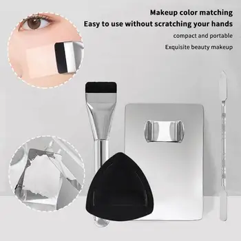 Kit di strumenti per il trucco da 1/3/4 pezzi, pennello per fondotinta, spugnetta per polvere e palette per crema, strumento per il trucco portatile per viaggi e uso quotidiano.