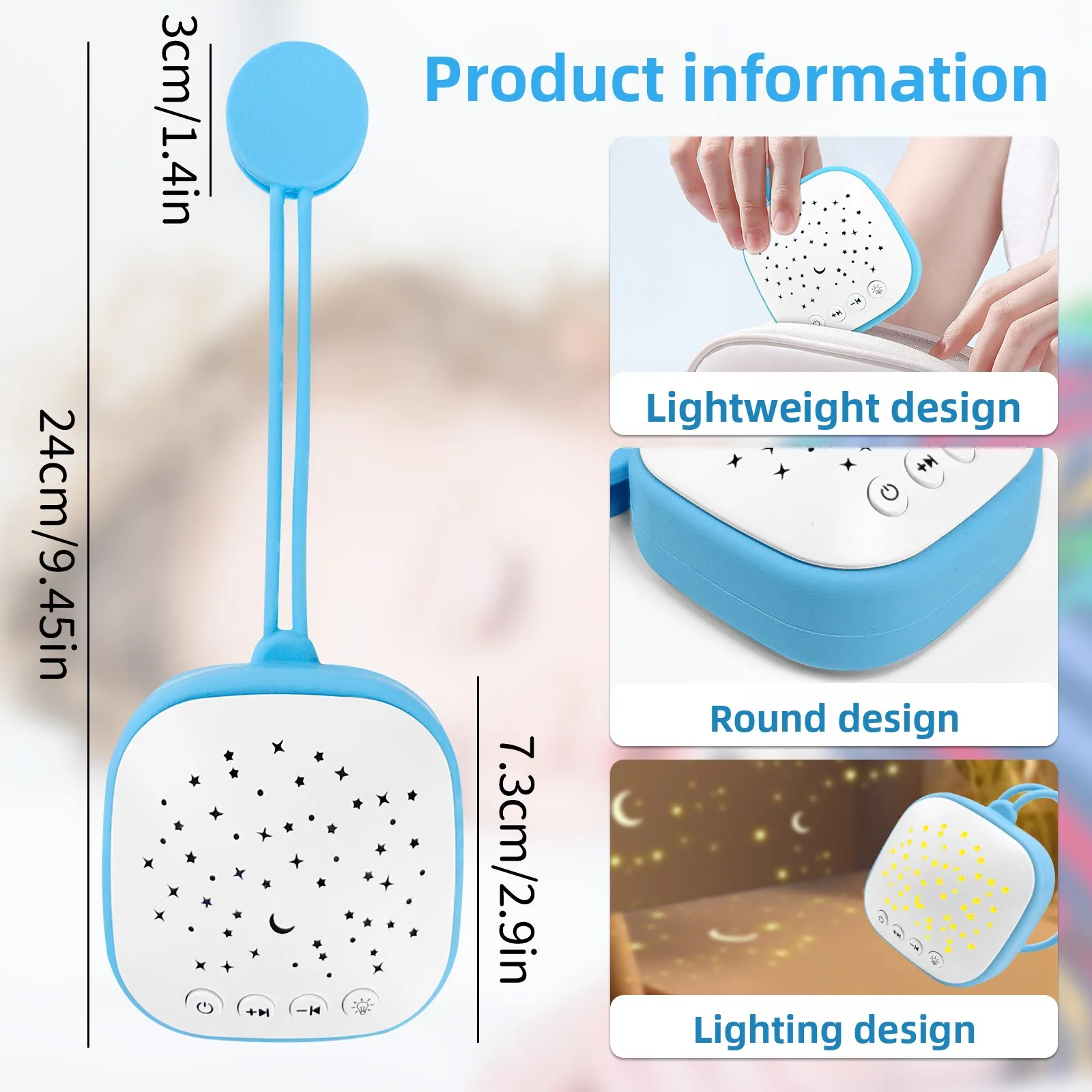 Baby Smart Sleep Monitor Portable White Noise Sleep Monitor Baby Soothing Device White Noise Music Soother