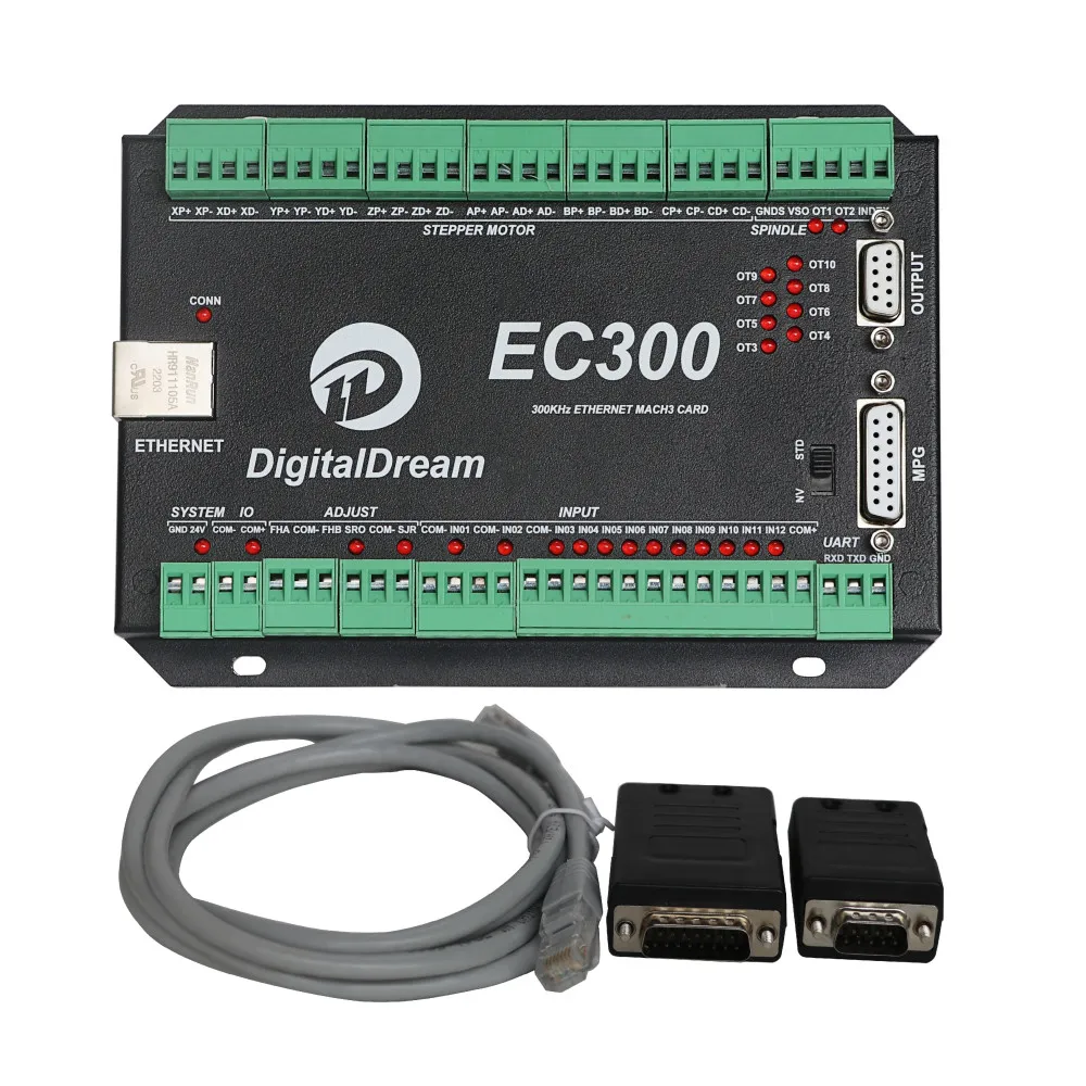 

Upgraded Mach3 Ethernet CNC Controller EC300 3/4/5/6 Axis Motion Control Card For CNC Engraving Machine For Metal And Plastic