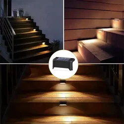 Solar - Powered IP65 Waterproof Outdoor Deck Lights - 4pack (Black warm)