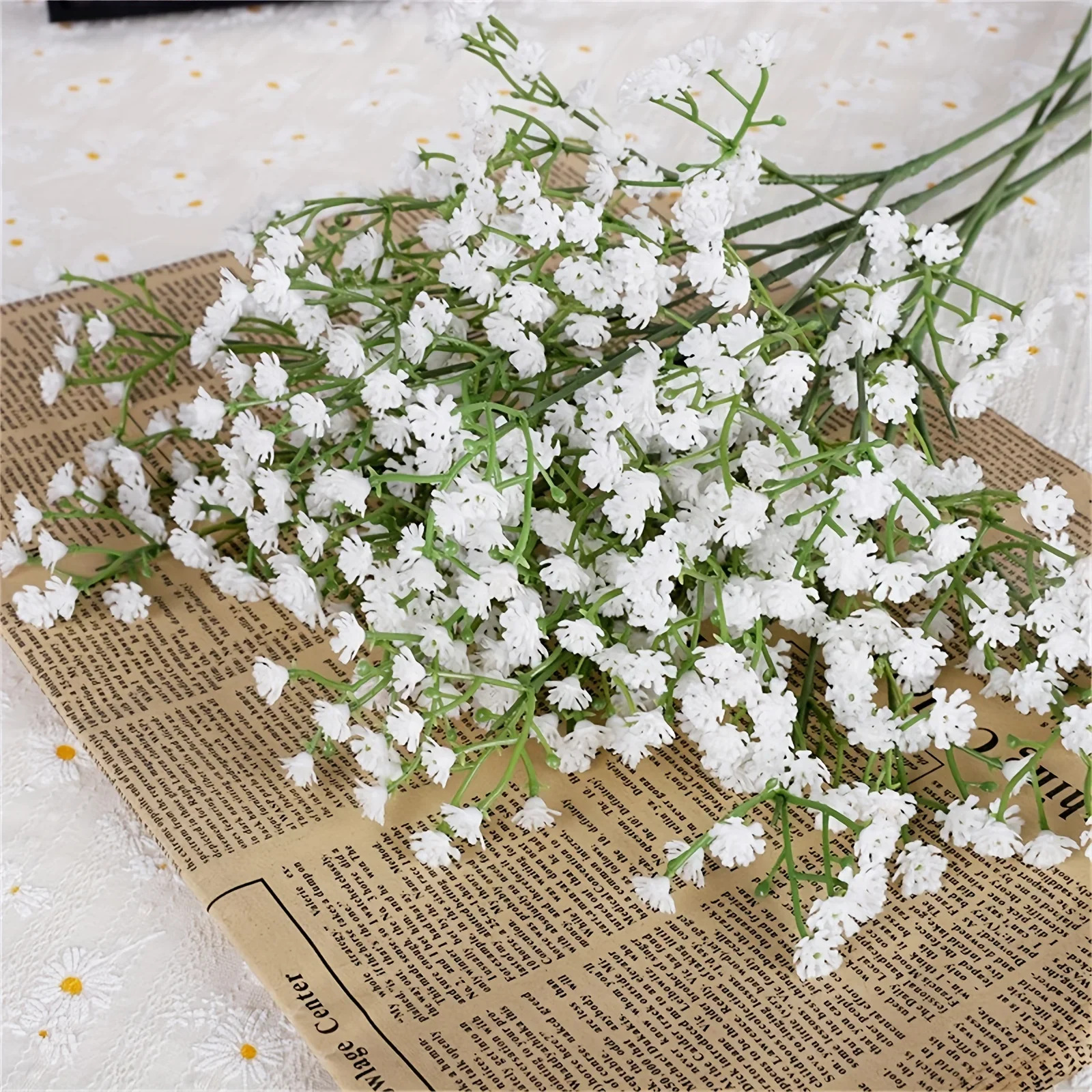 48pcs Artificial Gypsophila Flowers Bouquets, Real Touch Flowers For Wedding Party DIY Wreath Floral Arrangement Home Decoration