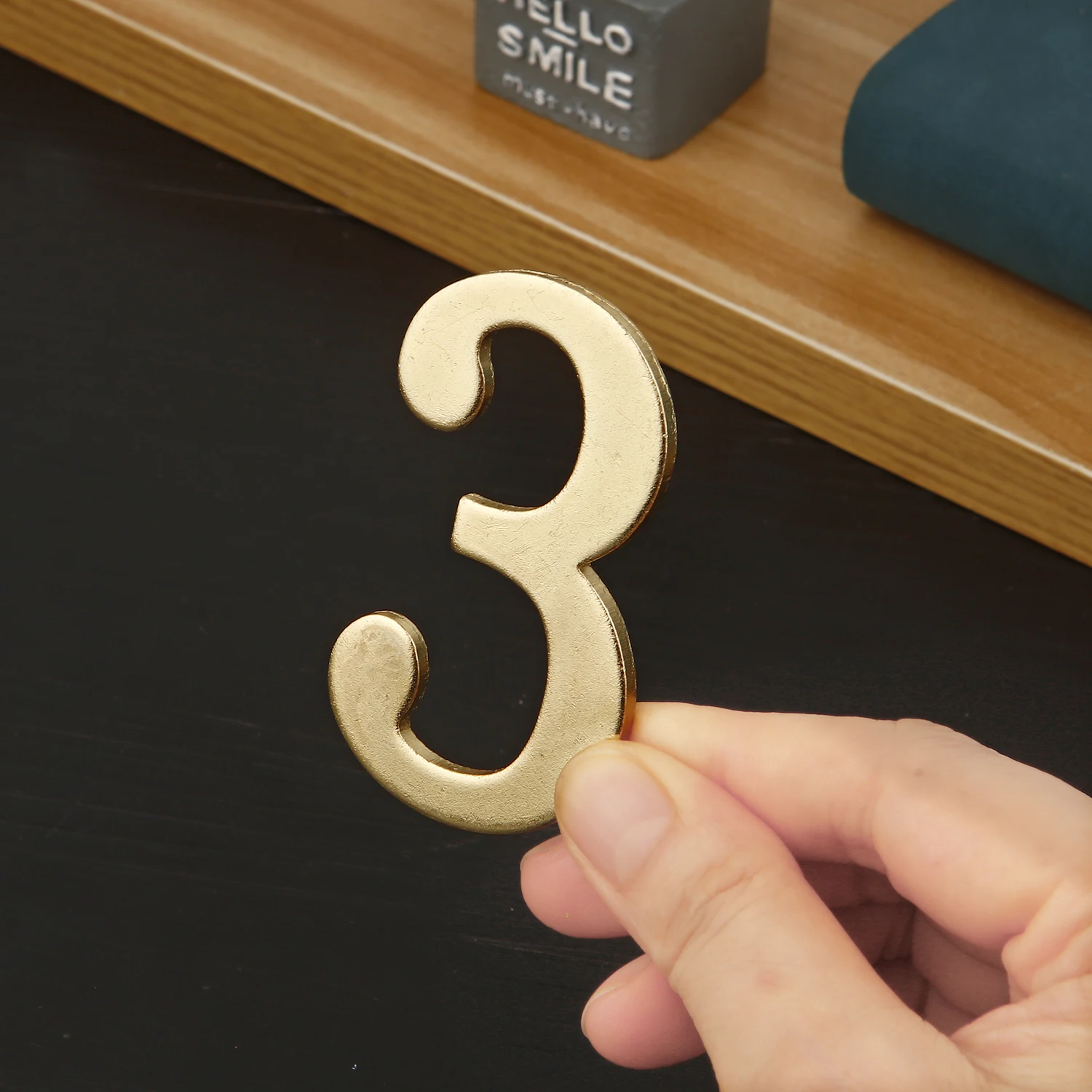 House Number Golden Metal with Magnets